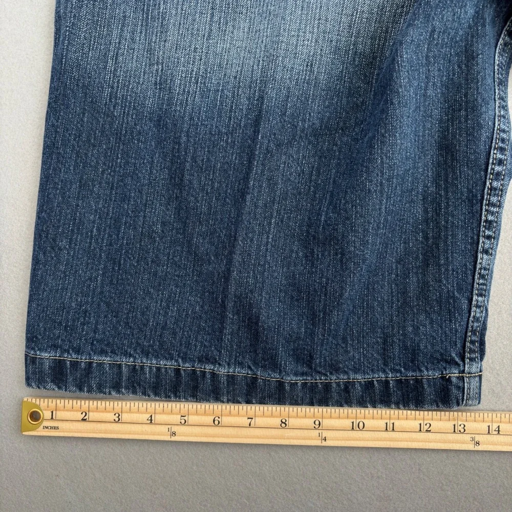 Phat Farm Men Baggy Denim Shorts Blue Medium Wash Y2K Hip Hop Size 40 FB509H380R